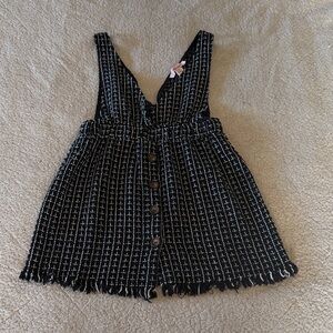 Frille Rose Black and White Buttoned Dress Large